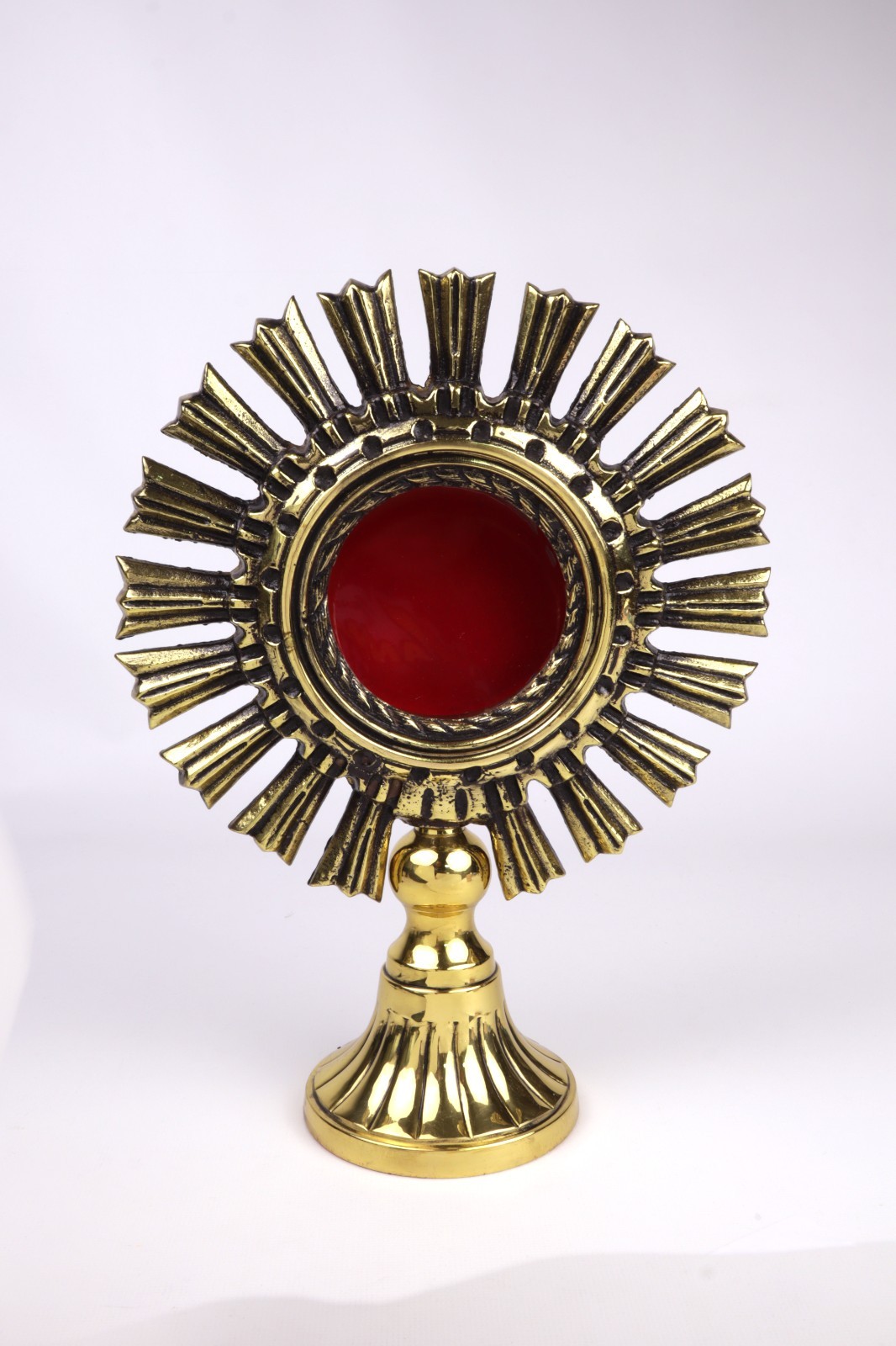 Antique Style Polished Brass Sunburst Reliquary For Church/Home Use 10.5 Inches