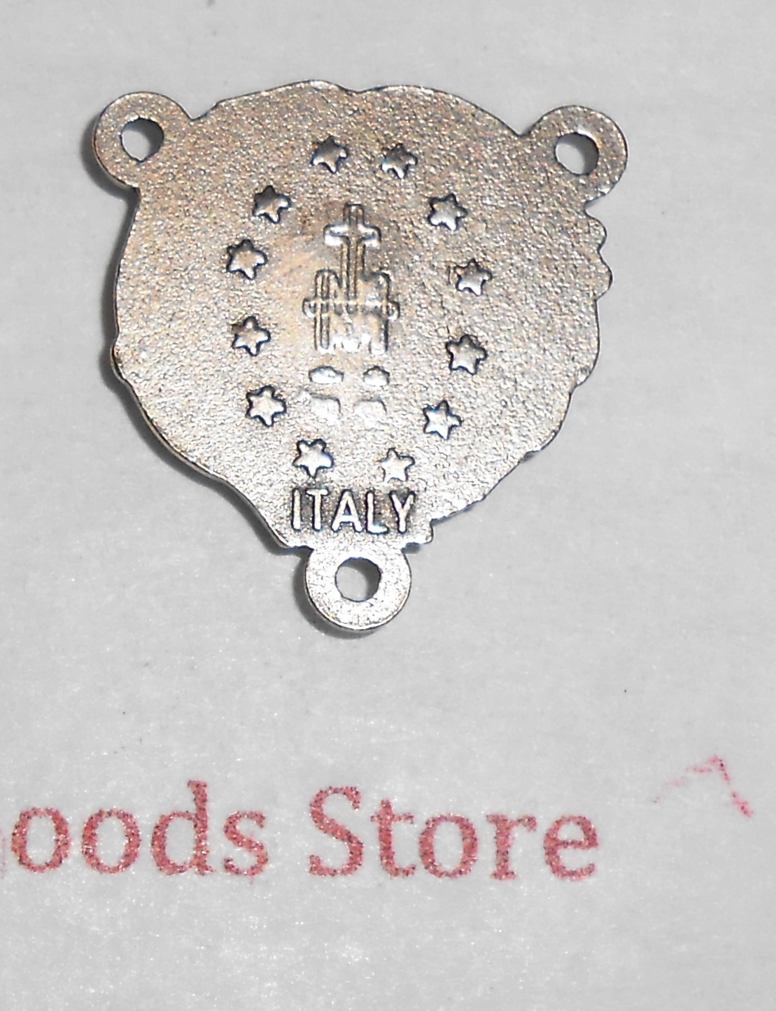 Fancy Miraculous Oxidized Silver Tone Rosary Centerpiece
