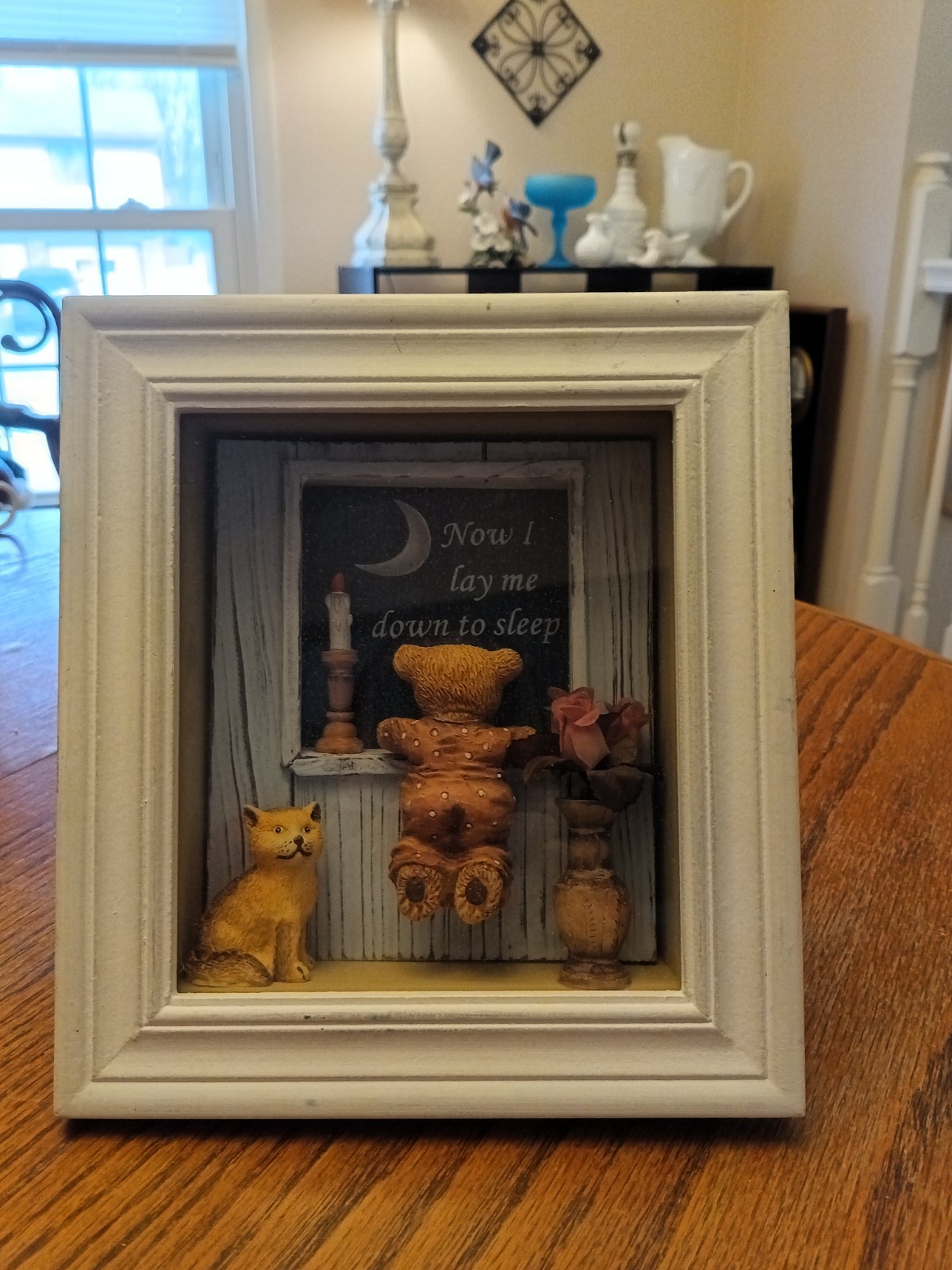 Shadow Box Wood Decor Featuring’ Now I Lay Me Down To Sleep’ Prayer 7.25 In x8in