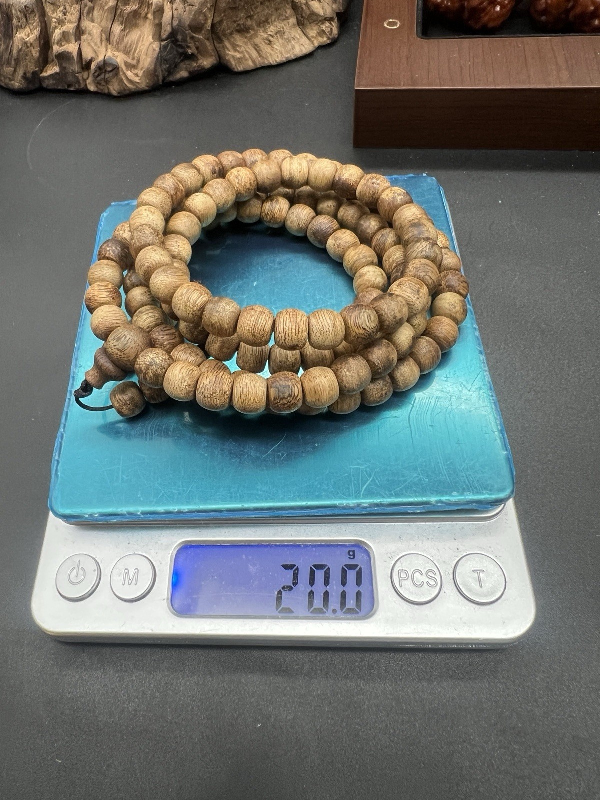 20g~ 8×7mm Hainan Yingge Green Agarwood 108 Beads Necklace国香系海南莺歌绿奇楠沉香108脖挂级别AAA