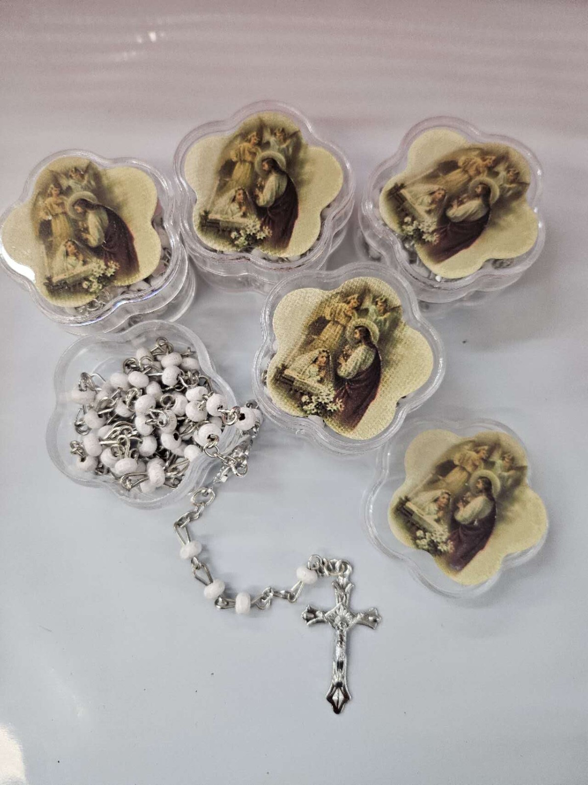12 Pcs First Communion Boys Party Favors Rosaries Scented white Recuerdos Pr