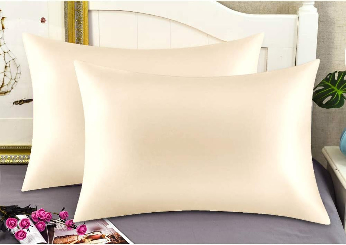 100% Mulberry Silk Pillowcases Set of 2 for Hair and Skin and Super Soft and Bre