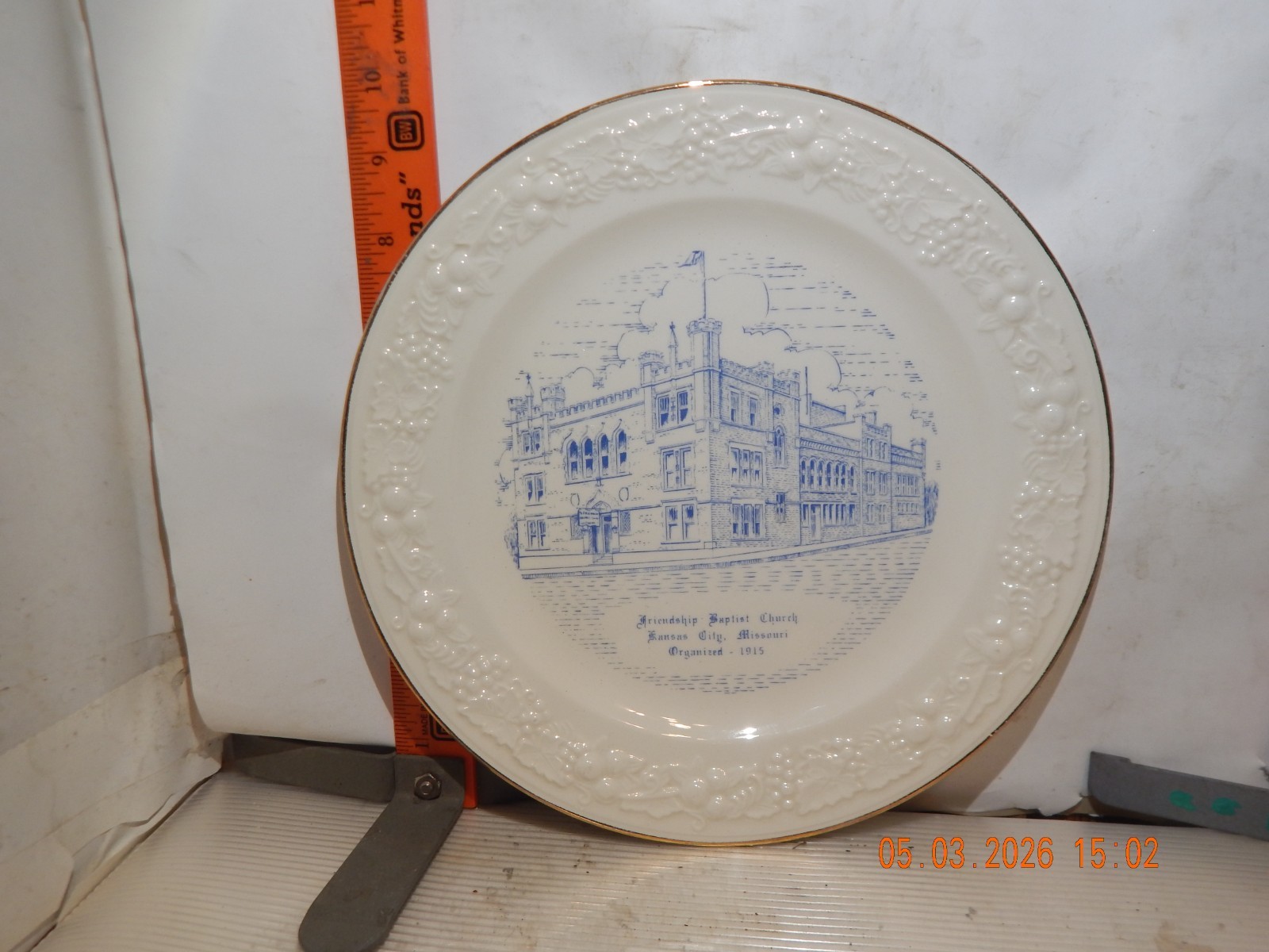 Friendship Baptist Church Plate-Kansas City, Missouri-On a Homer Laughlin blank