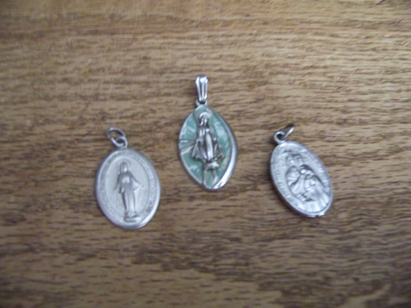 Lot of 3 Vintage Religious Miraculous Medal Pendants & Medals Made Italy & Japan