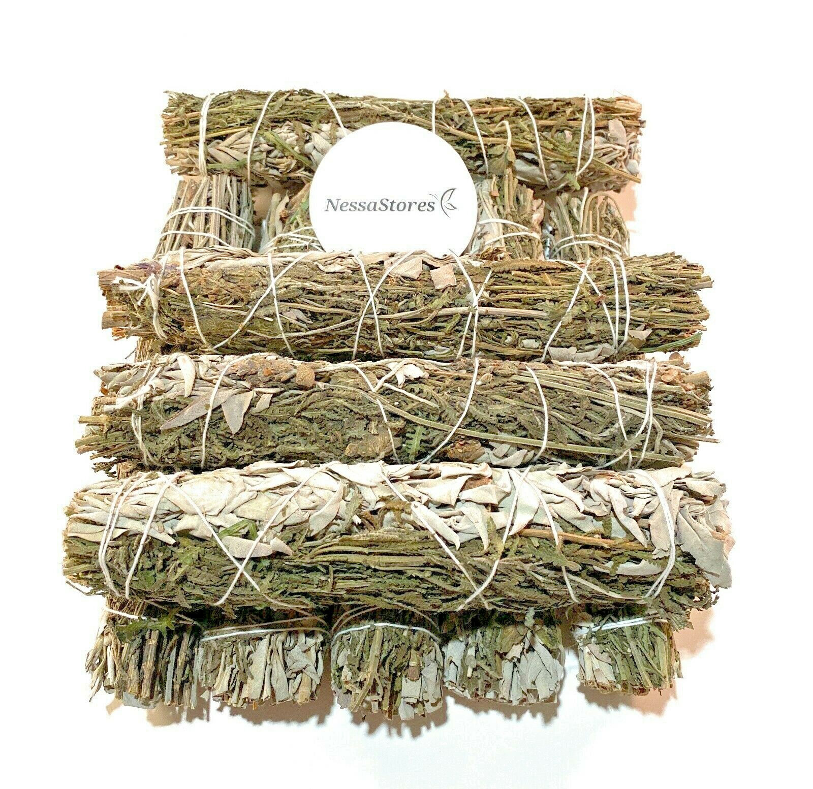 NessaStores White Sage + Lavender Smudge Incense 9″ Bundle (3 pcs) #JC-148