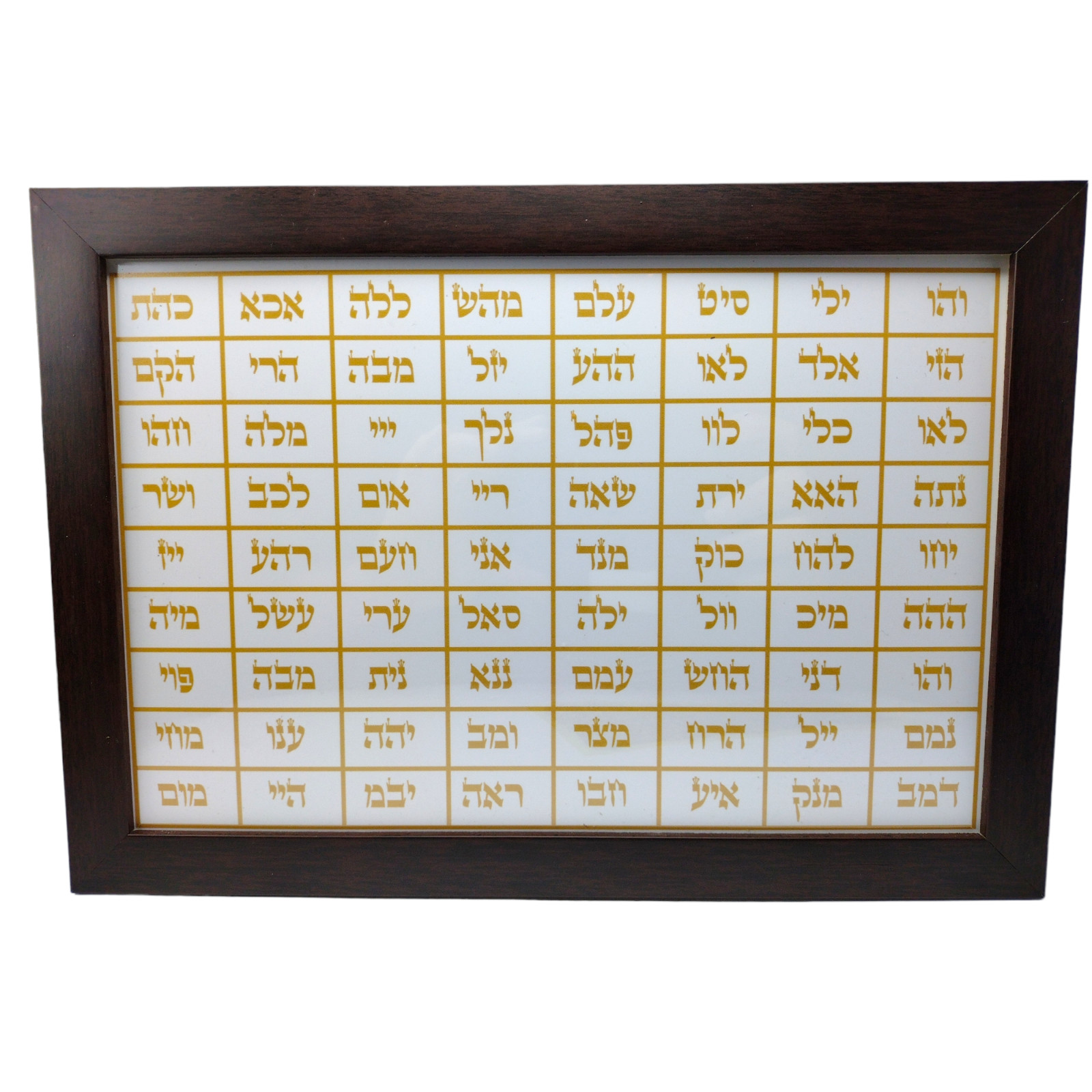 72 Names of God of the Angels in Hebrew in with frame made in Brazil