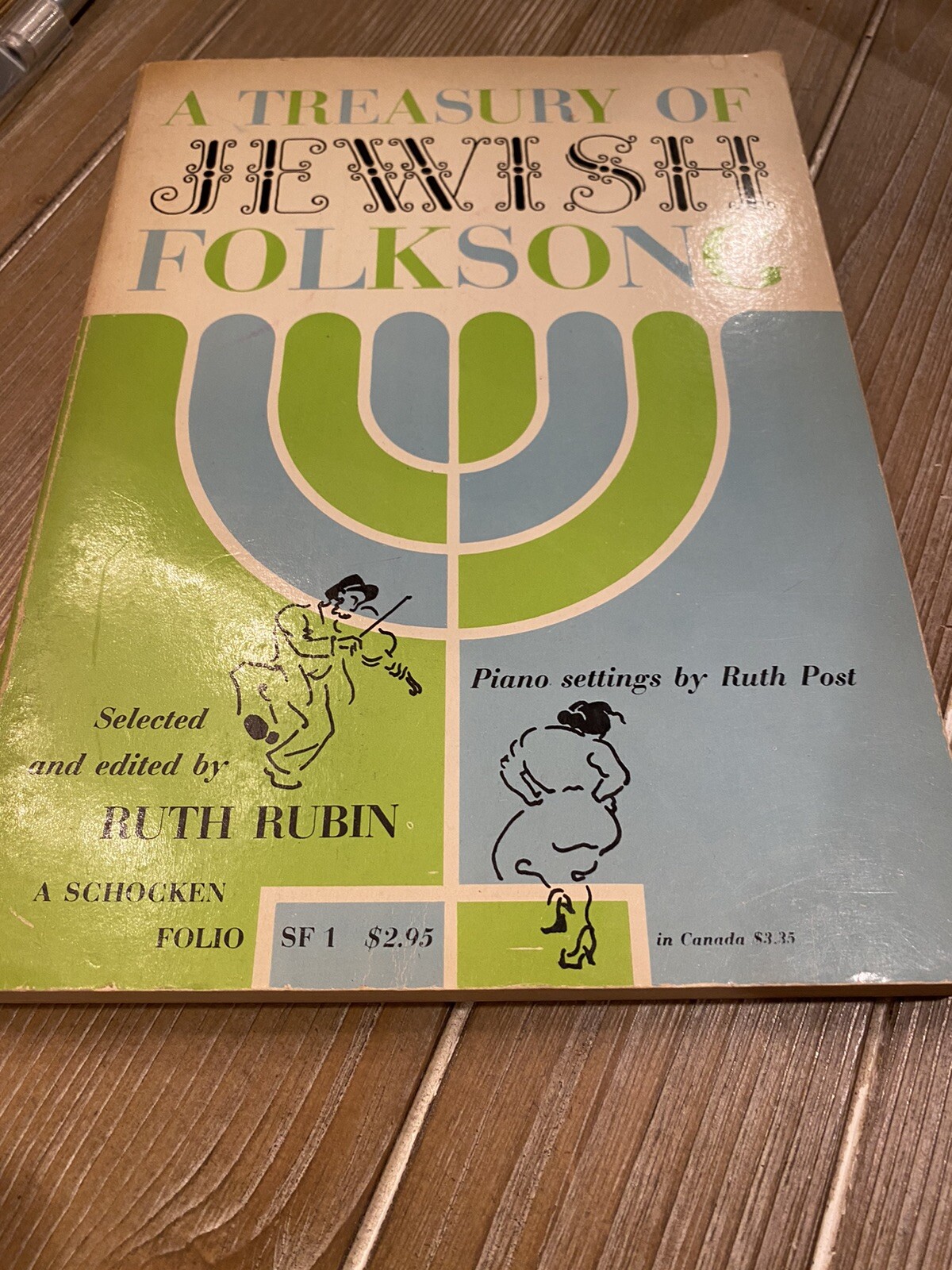 A TREASURY OF JEWISH FOLKSONG tons MUSIC NOTES Judaica by Ruth Rubin