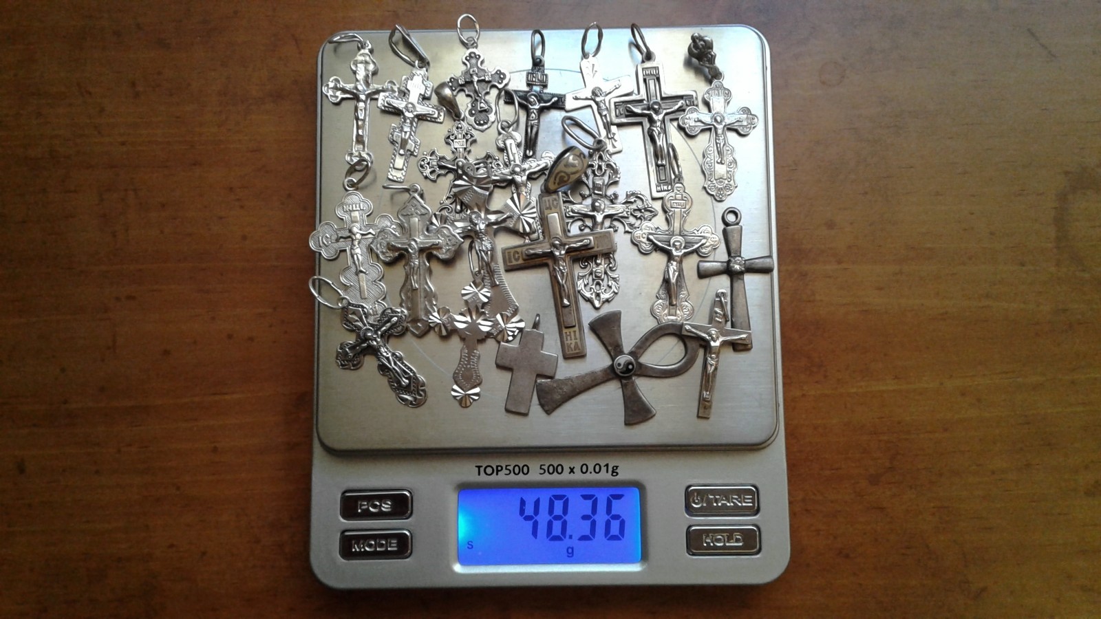 LOT OF 21 VTG ORTHODOX STERLING SILVER CROSSES 48g FOR REFURBISHING /ARTS/CRAFTS