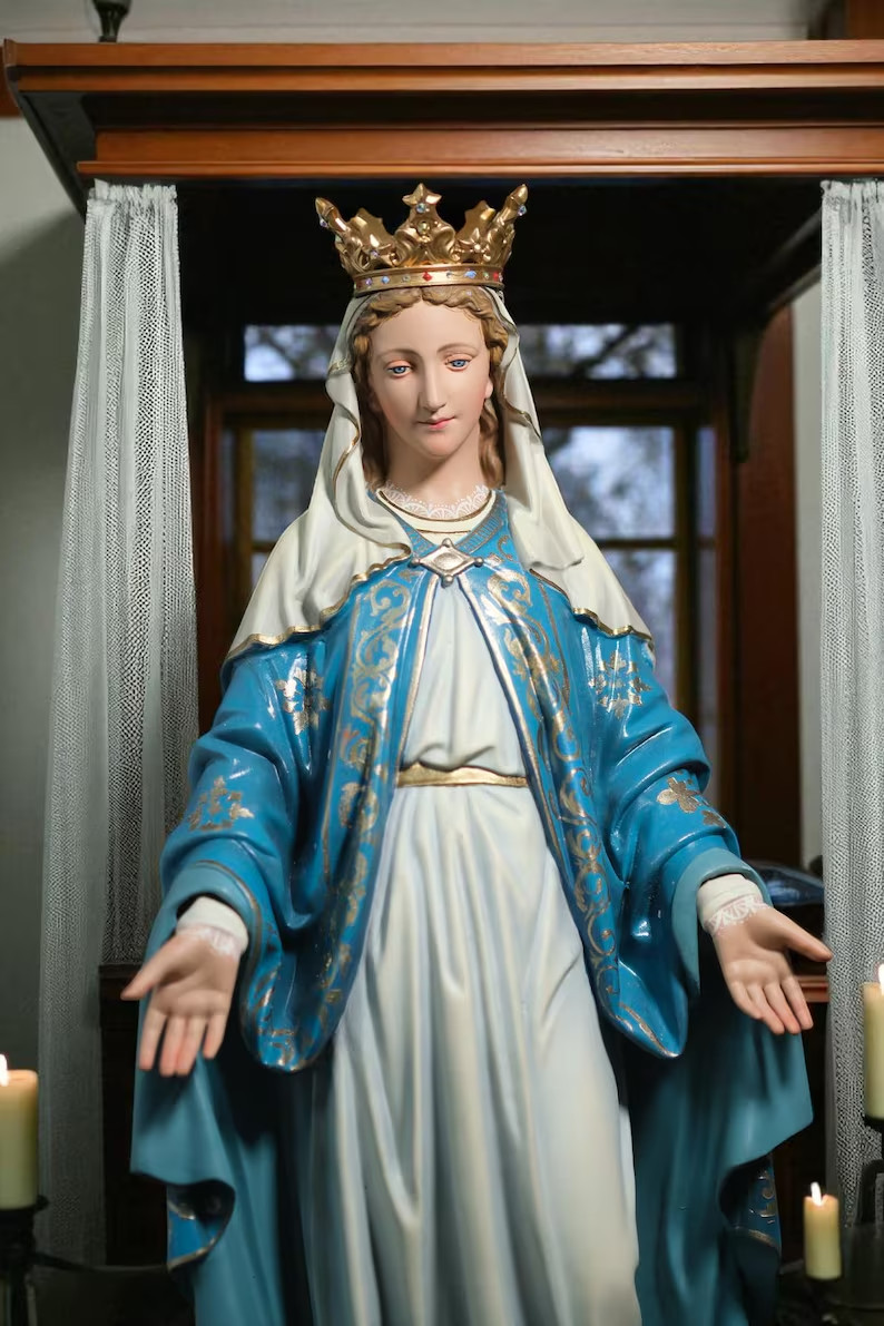 16.5″ Our Lady of Grace Virgin Mary Statue with Crown Catholic Home Decor