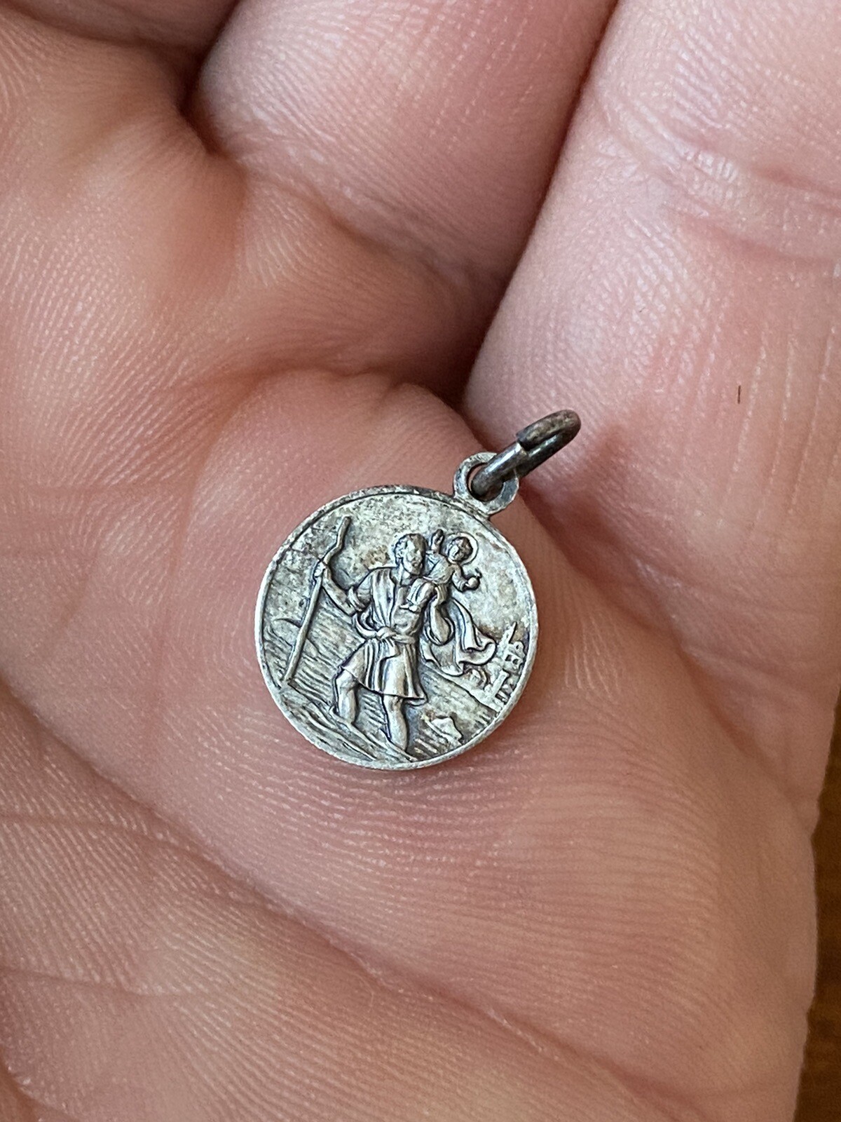 VTG 1950’s SAINT CHRISTOPHER BABY JESUS PROTECTOR CATHOLIC CHARM POPE JOHN XXIII