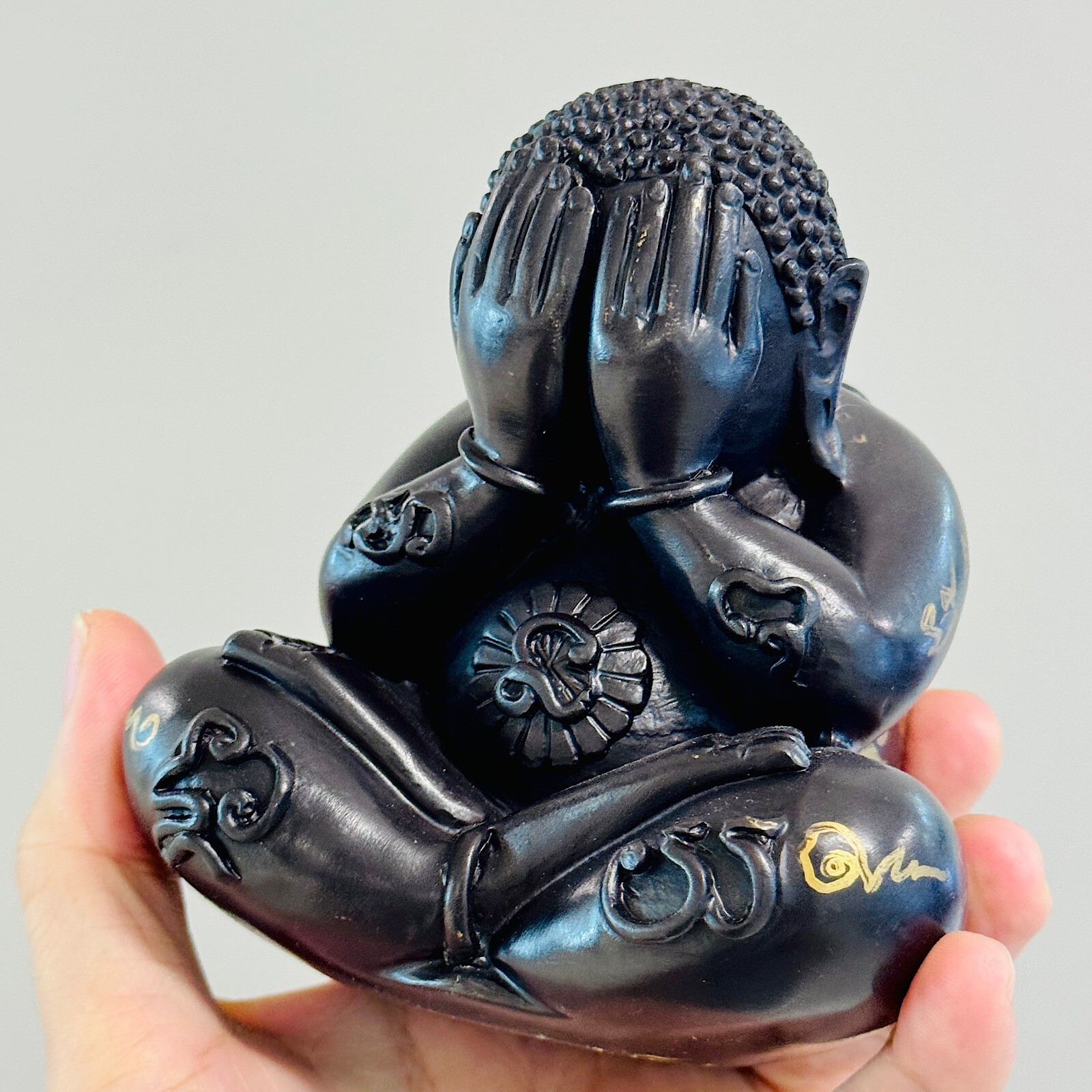 Ball Bell Statue Pidta Closed Eye Full Body Immortal Yant Rod Thai Amulet #18386