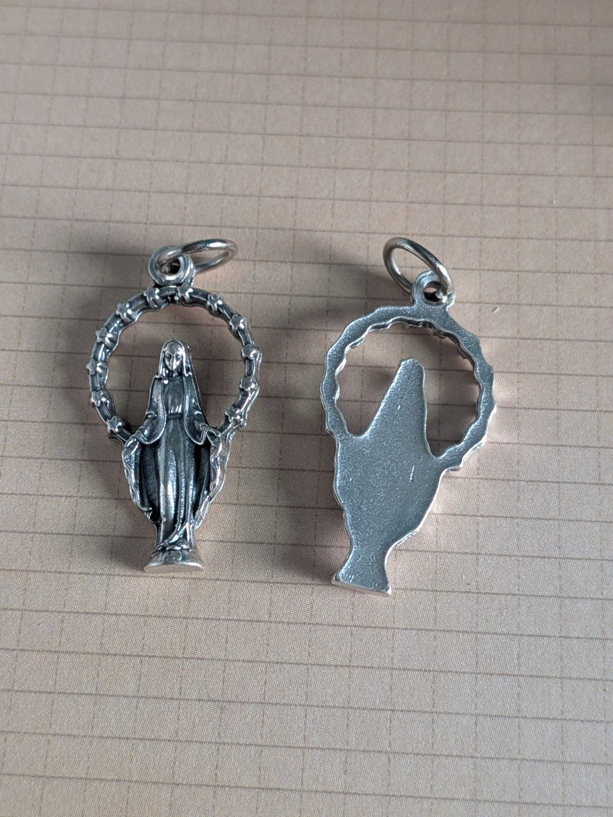 Open Miraculous Medal Of Mary, Blessed Mother Religious Medal, Made In Italy