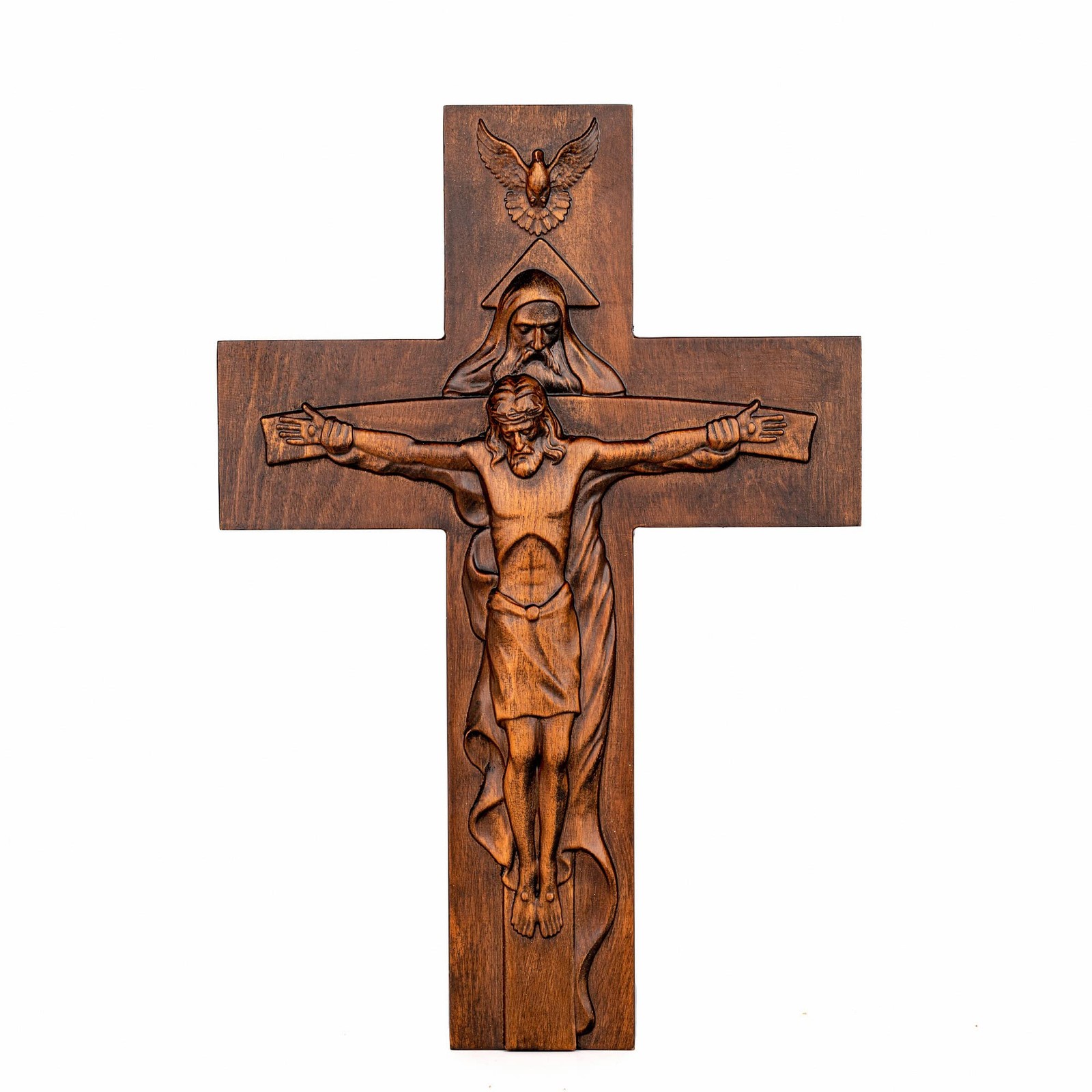 Holy Trinity Crucifix Wall Cross, Christ Jesus Cross for Wall with Hook, Hand…