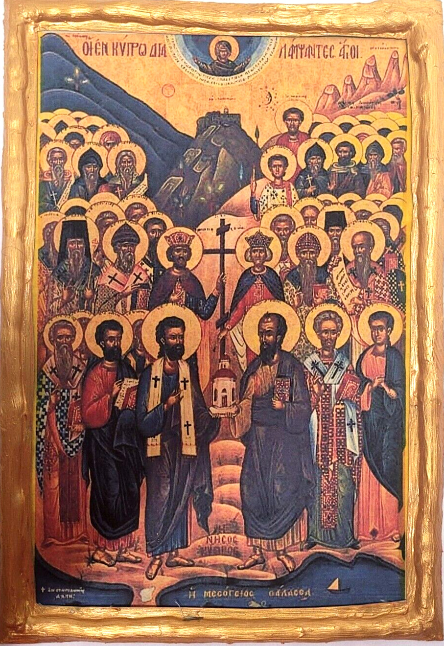 Holy Saints of Cyprus Byzantine Greek Cypriot Eastern Orthodox Monastery Icon