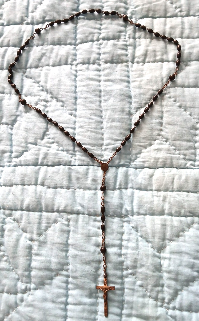 Antique Adult Mourning Rosary Black 1920s / 20.5″