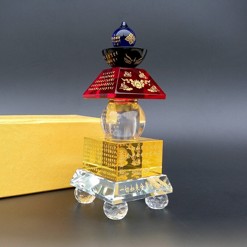 16cm Buddhist Supplies Relic Treasure Indra Mantra Tower Stupa Treasure Bottle