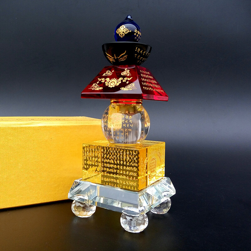 16cm Buddhist Supplies Relic Treasure Indra Mantra Tower Stupa Treasure Bottle