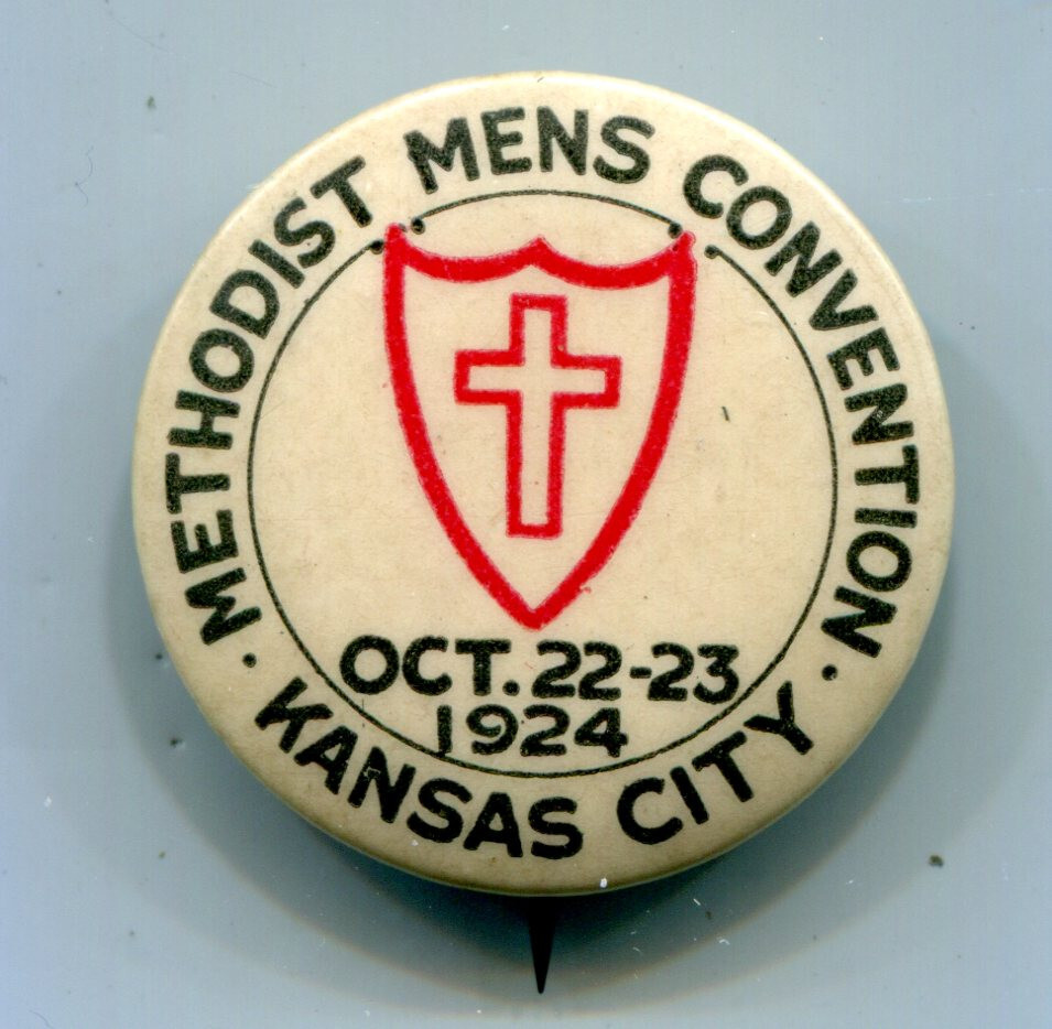 1924 Methodist Mens Convention, Kansas City Vintage Pinback Button