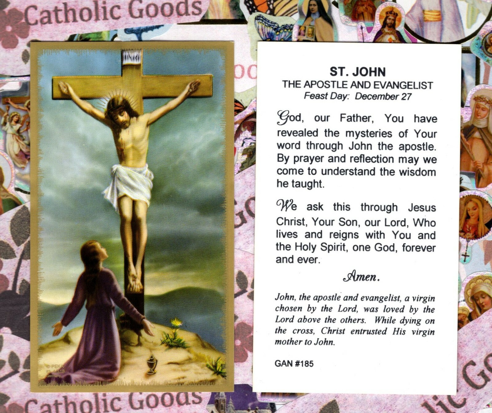 Saint John the Apostle and Evangelist + Prayer – Paperstock Holy Card GAN#185
