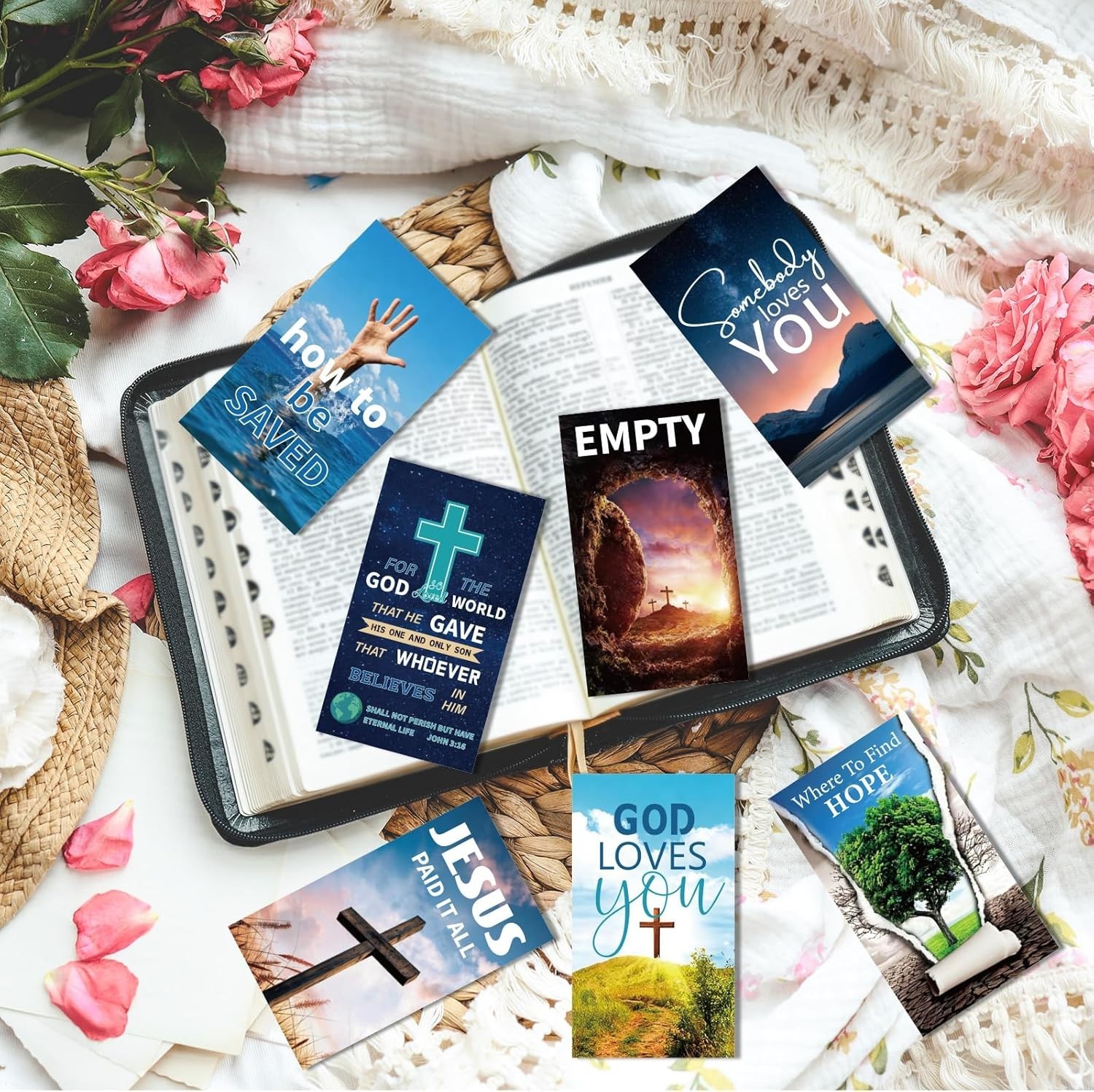 240 PCS Gospel Tract Card 3.5 x 2 Inches 12 Styles Plan of Salvation Cards In…