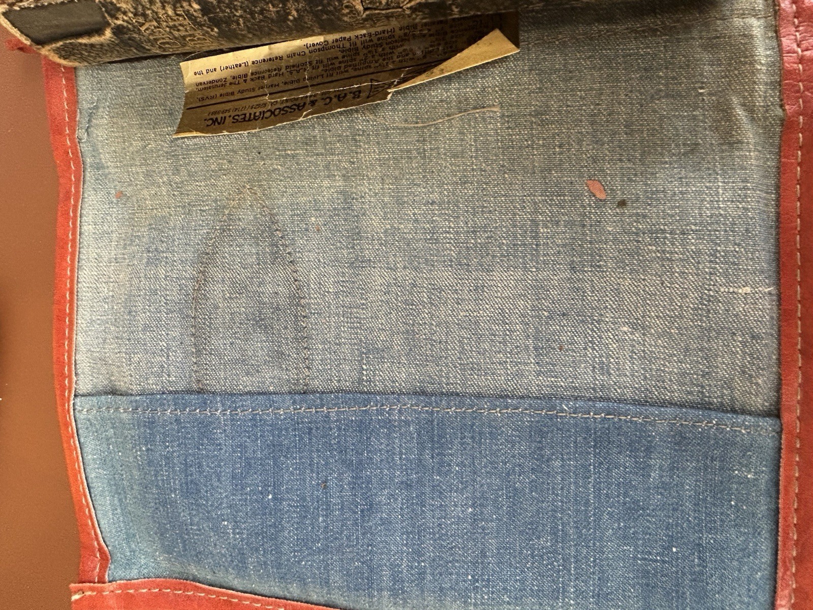 Vintage Holy Bible 1952 Thomas Nelson & Sons Worn Has Character Denim Cover
