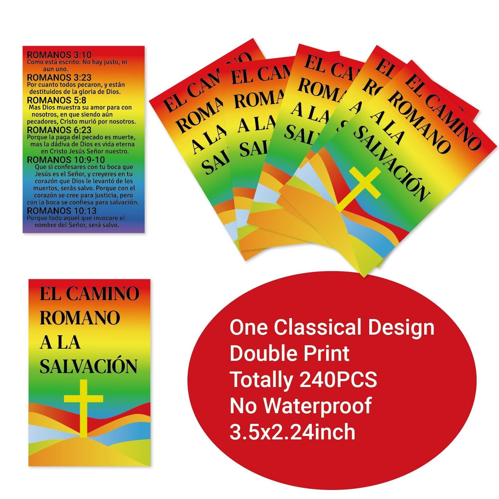 Fankya 240pcs Spanish Gospel Tracts Plan of Salvation 3.5 x 2.24 In, bright 1