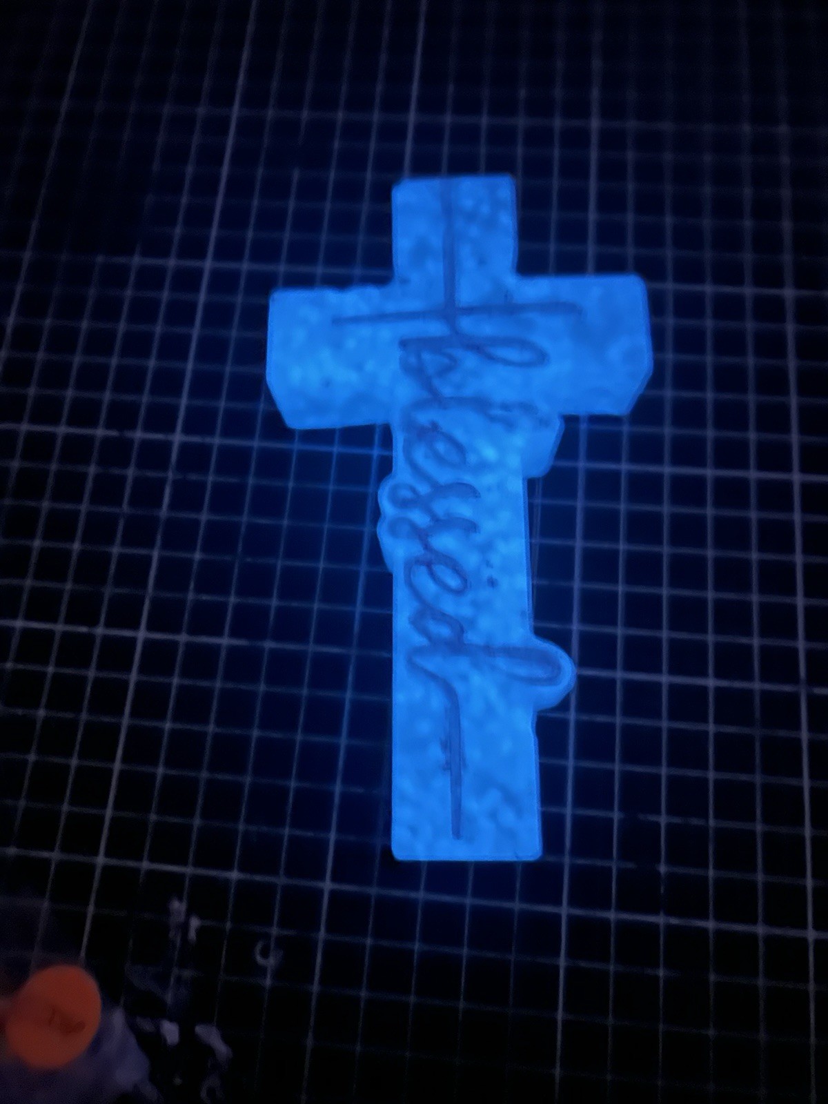 Resin Cross With Glow In Dark Stones