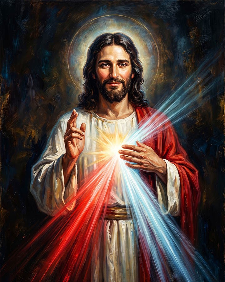 Jesus Christ Divine Mercy Canvas Print 8×10 Christian Wall Art Decor Unframed