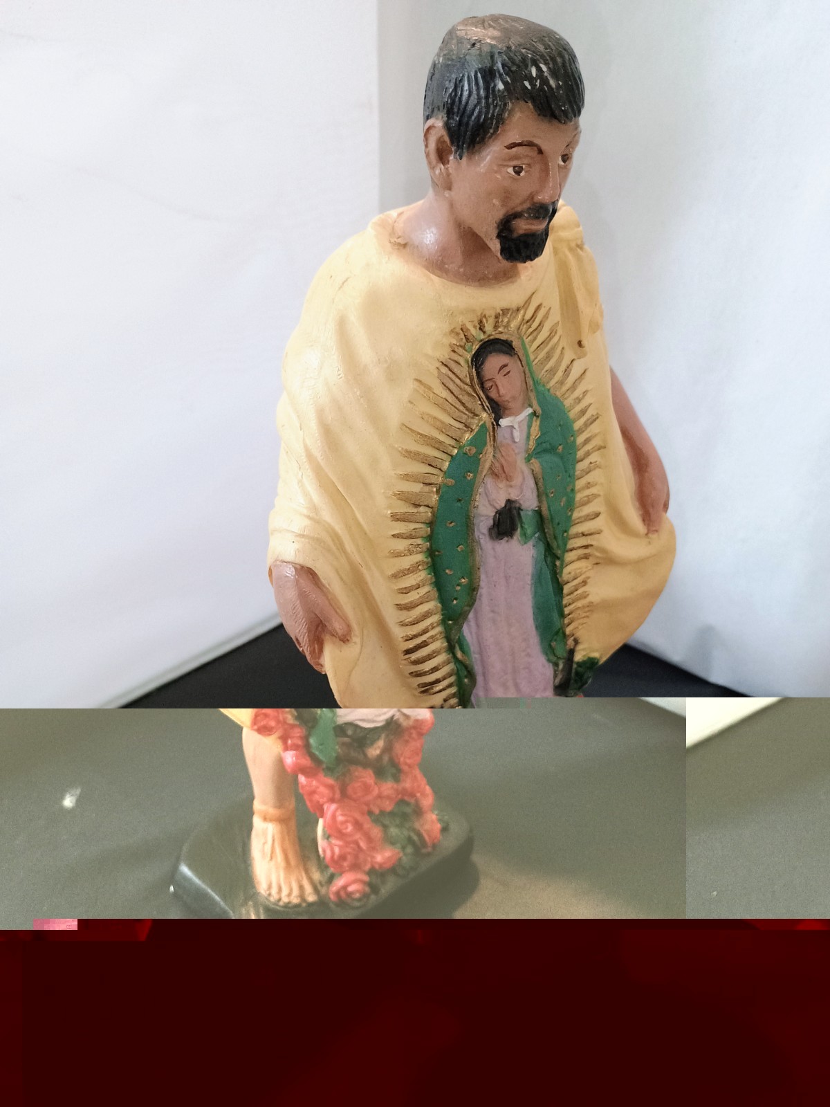St. Juan Diego W/ Our Lady Of Guadalupe Polyresin Statue 11″ 3 lbs. Vintage