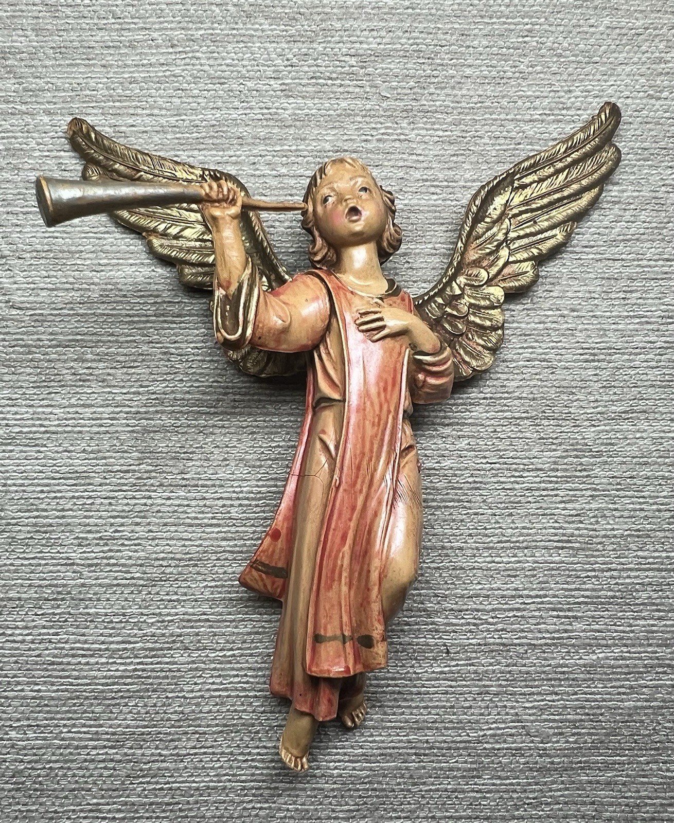 Angel With Trumpet For Hanging Christmas Ornament 1983 #15 Depose Italy 4 in