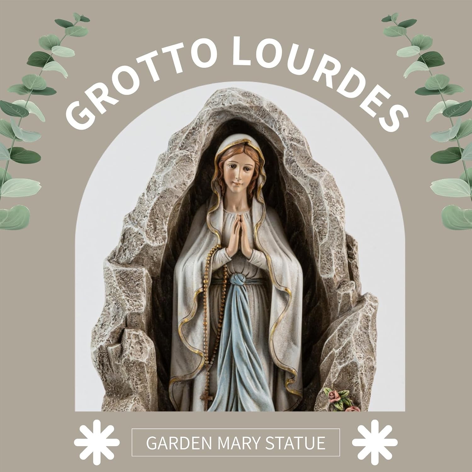 Our Lady of Lourdes Statue 18 Inches Virgin Mary Statue Catholic Garden DecorOu
