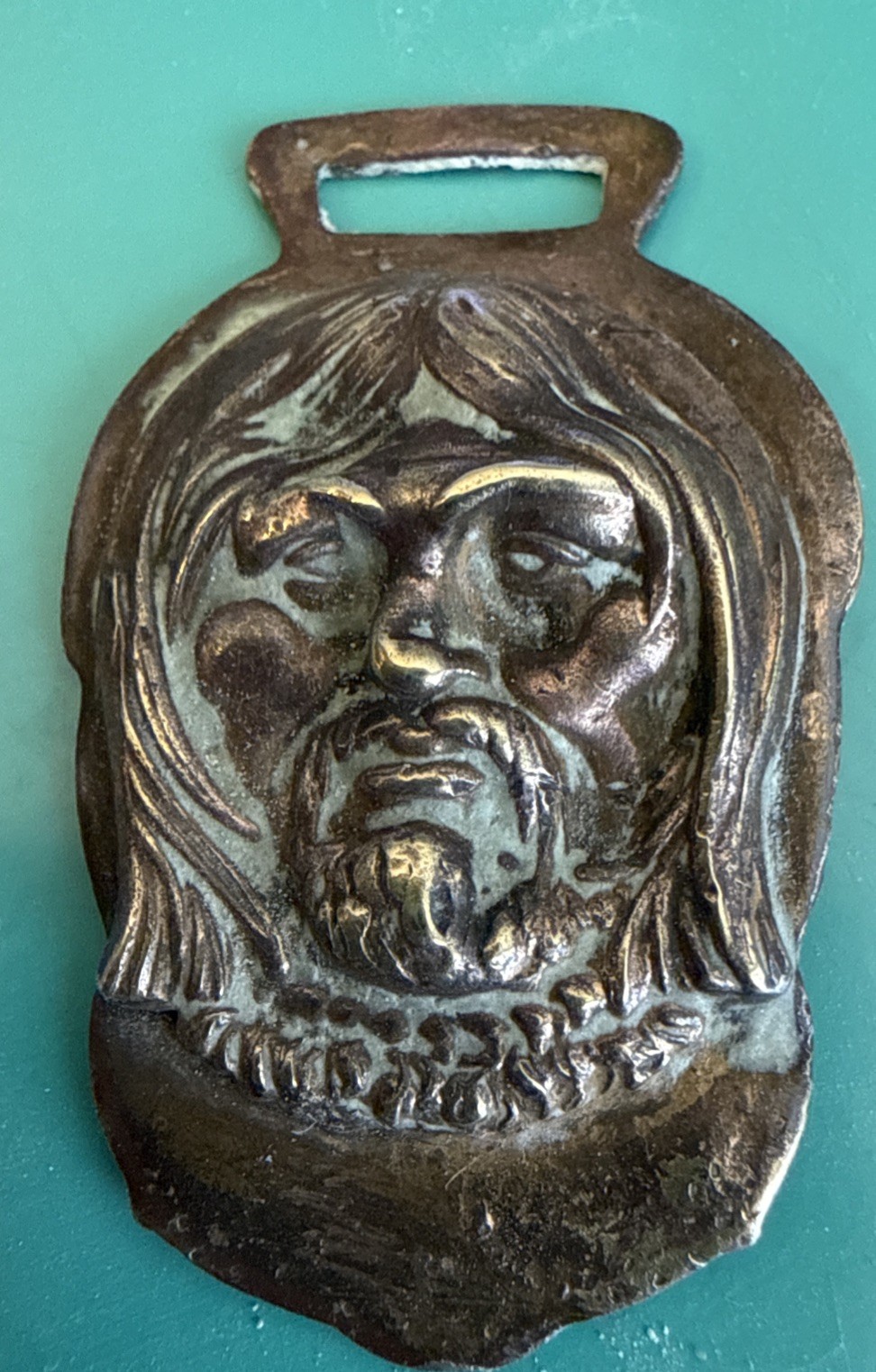 Vintage Brass Holy Face of Jesus Catholic Medal 1.25”