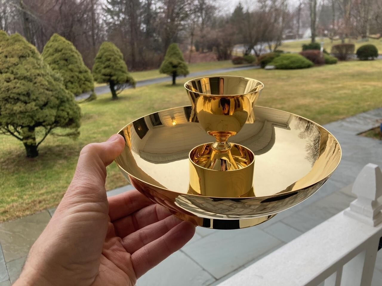 + New Gold Plated Intinction Set, 8″ bowl + Made in Spain (#203IN) + chalice co.