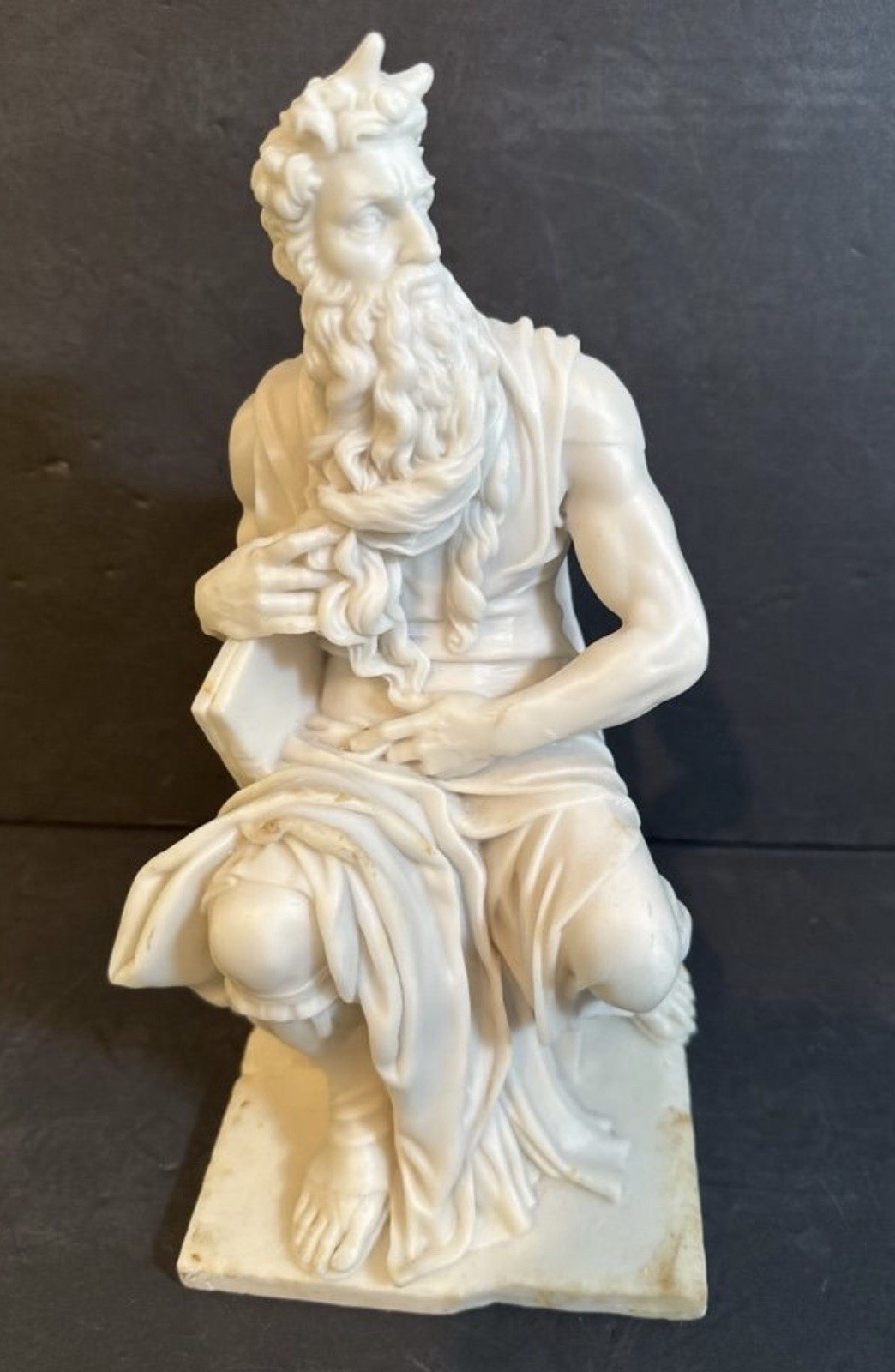1998 Veronese Michelangelo Moses Statue 11” Cold Cast Marble Museum Sculpture
