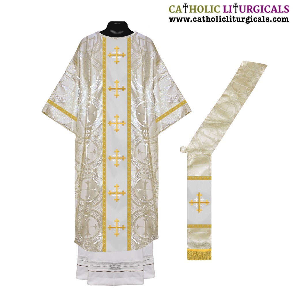 NEW Metallic Gold Deacon Dalmatic Vestment & Deacon’s stole, American Dalmatic