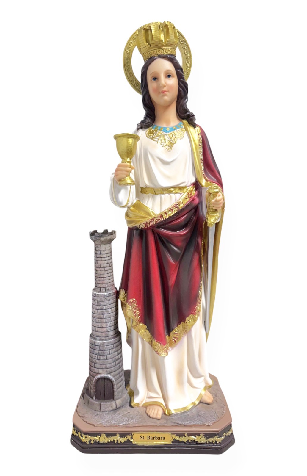24″ Inch Santa Barbara Imagen Statue Figurine Religious Gift Estatua Home Decor