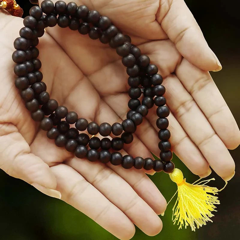 Authentic Karungali Mala 108 Beads – 100% Natural, Black Ebony Wood Mala Hindu