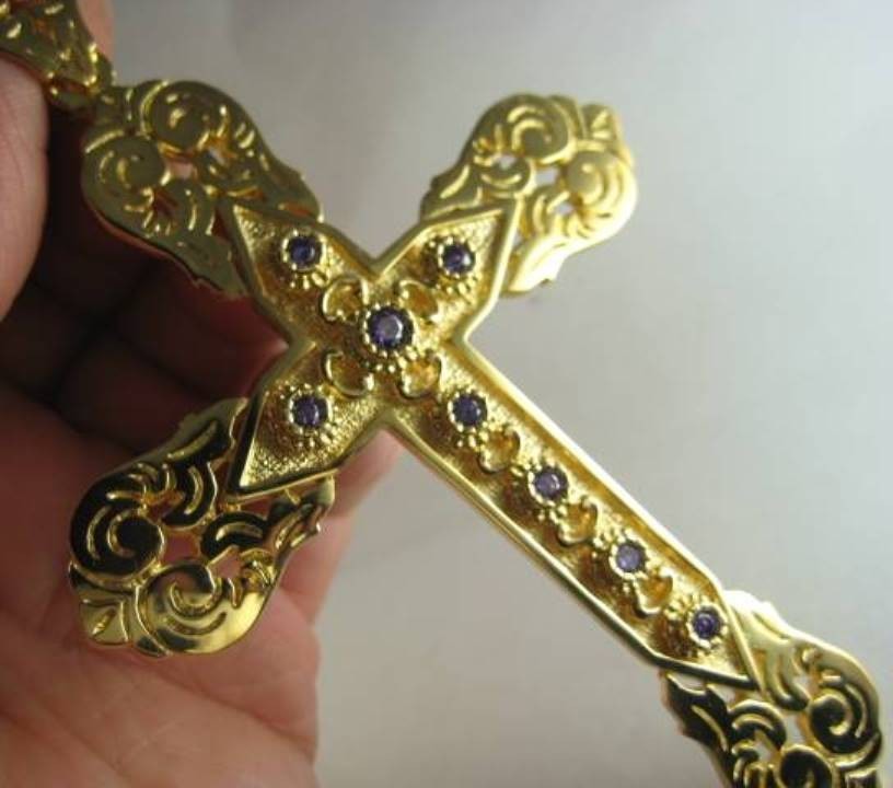 Pectoral Cross for Bishops and Priests – Gold plated over brass – 317