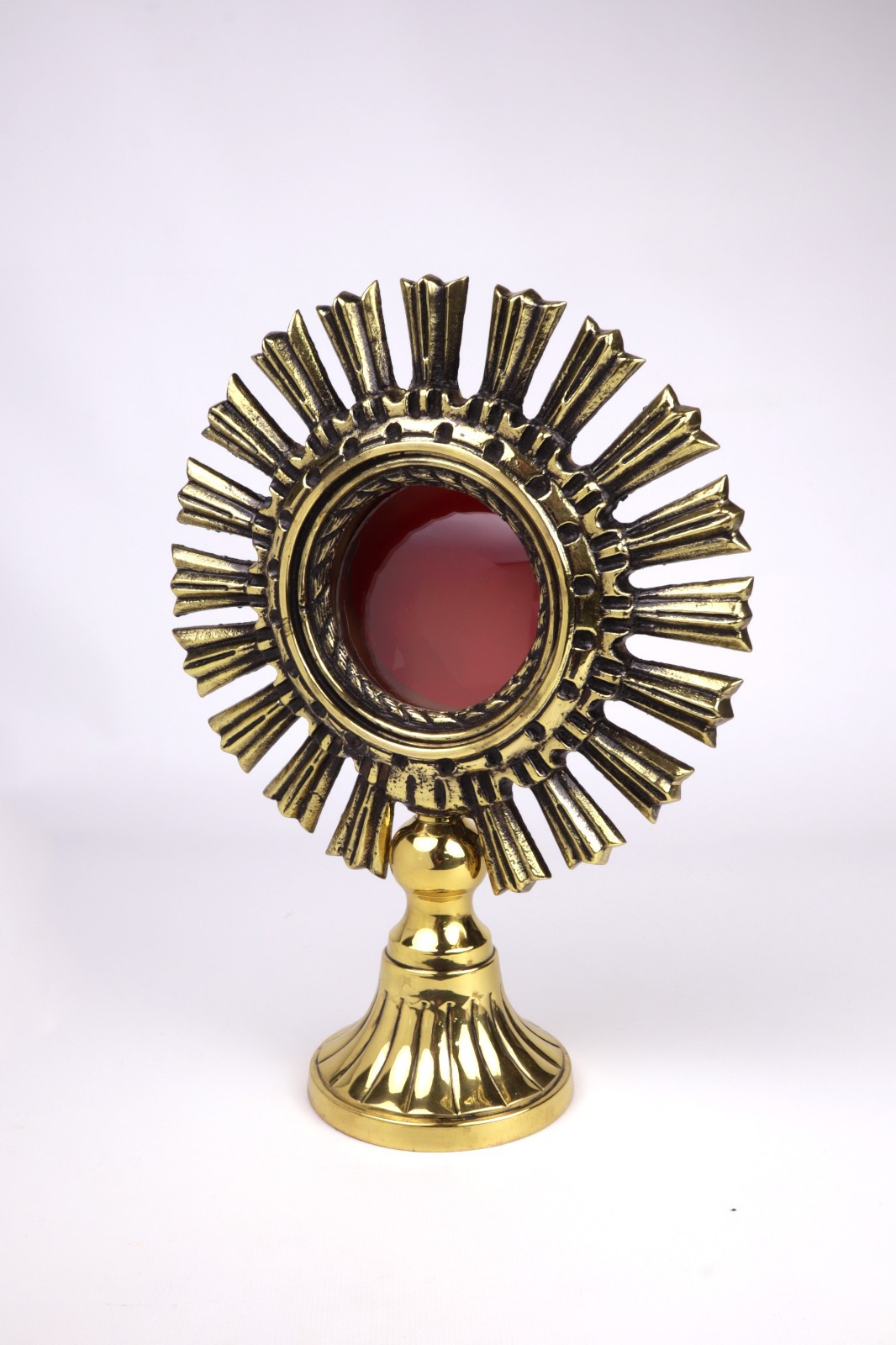 Antique Style Polished Brass Sunburst Reliquary For Church/Home Use 10.5 Inches