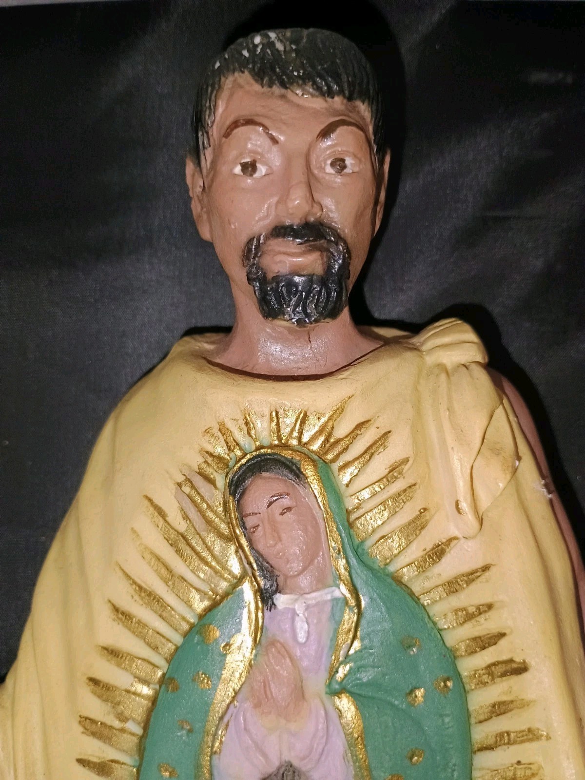 St. Juan Diego W/ Our Lady Of Guadalupe Polyresin Statue 11″ 3 lbs. Vintage