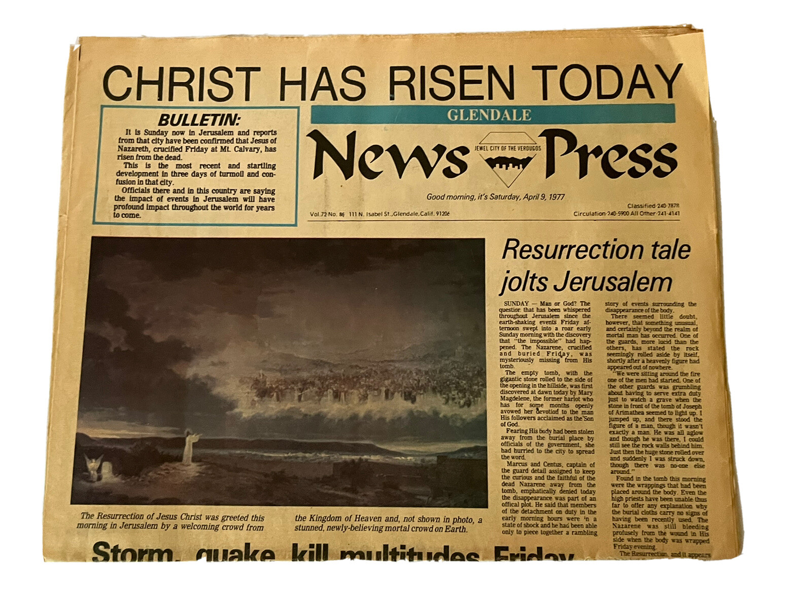 Christian Newspaper VTG 70s LOT 2 Christ Has Risen Bible News Press CA USA 1977