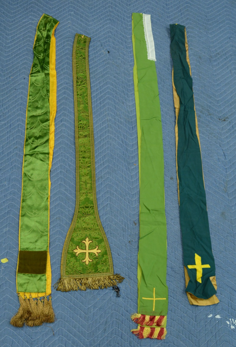 + Group of 4 Used Green Stoles + For Your Vestments + (V702) Chalice Co.