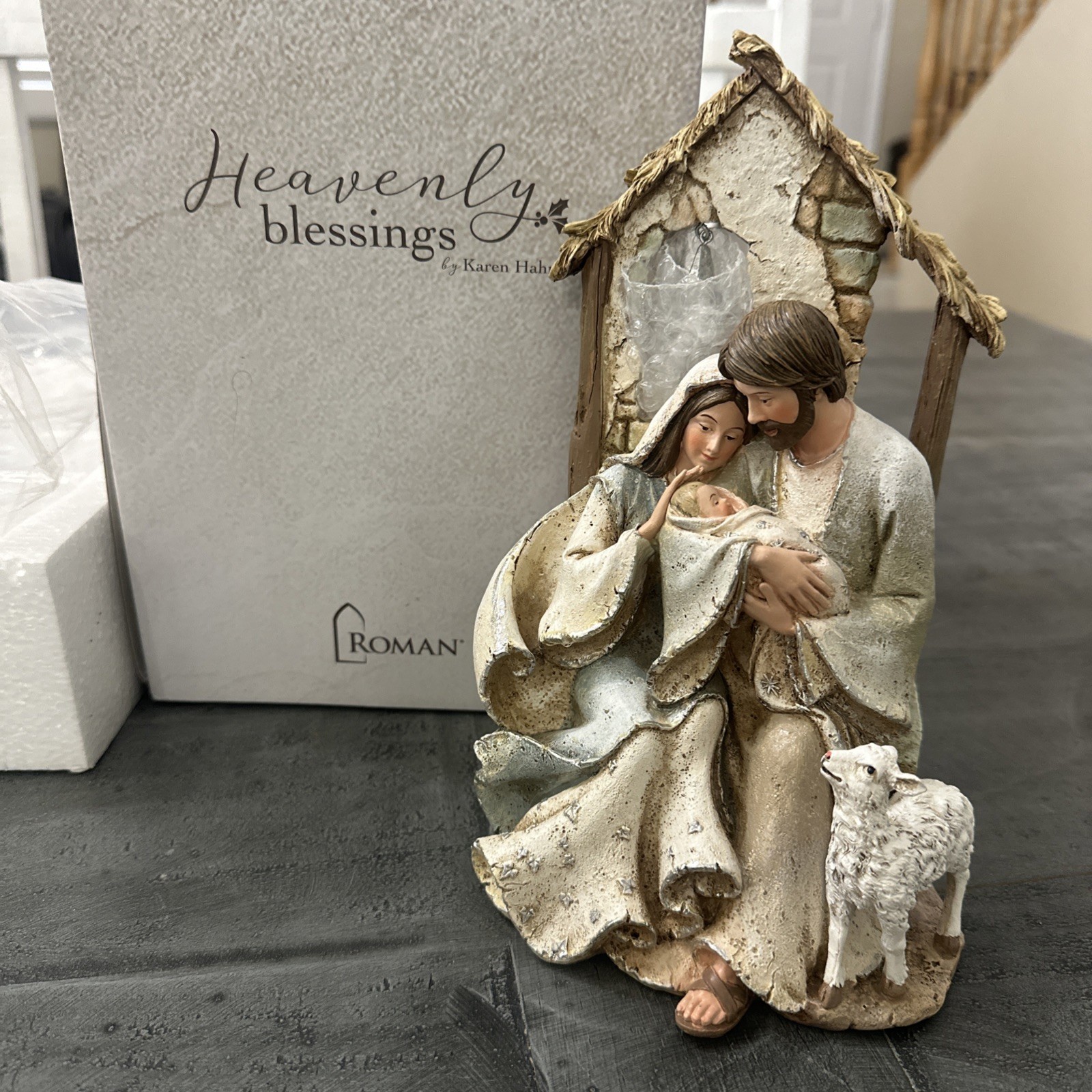 Roman 133028 Holy Family with Star in Window Figurine, 9.25 inch, Multicolor