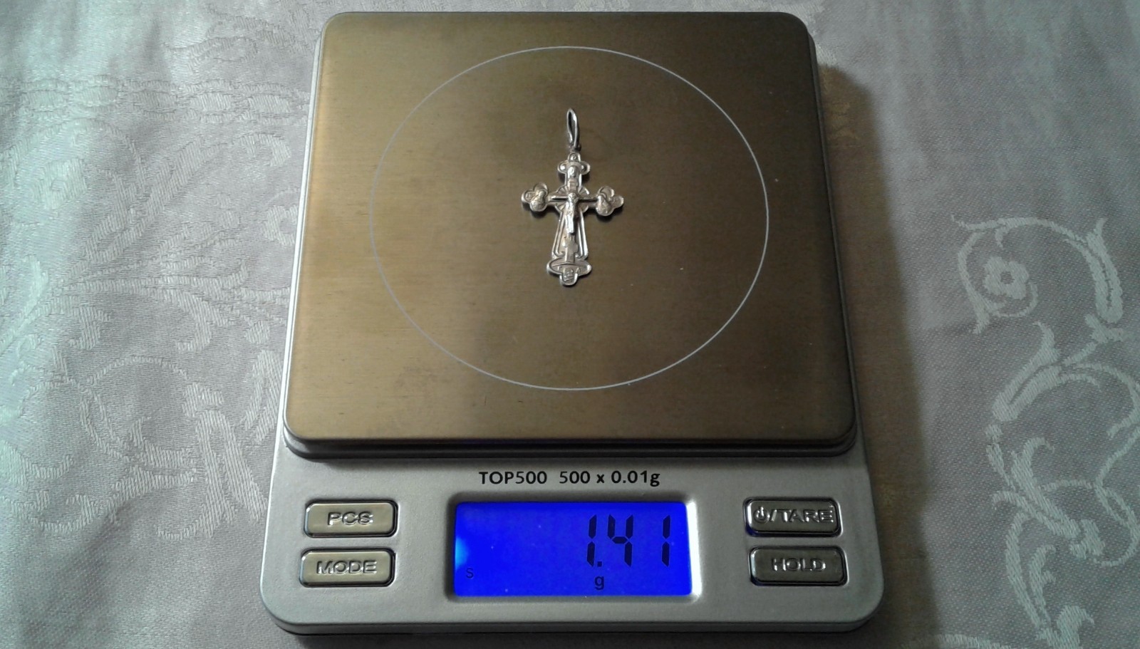 VINTAGE SOLID STERLING SILVER RUSSIAN ORTHODOX CROSS CRUCIFIX “SAVE and PROTECT”