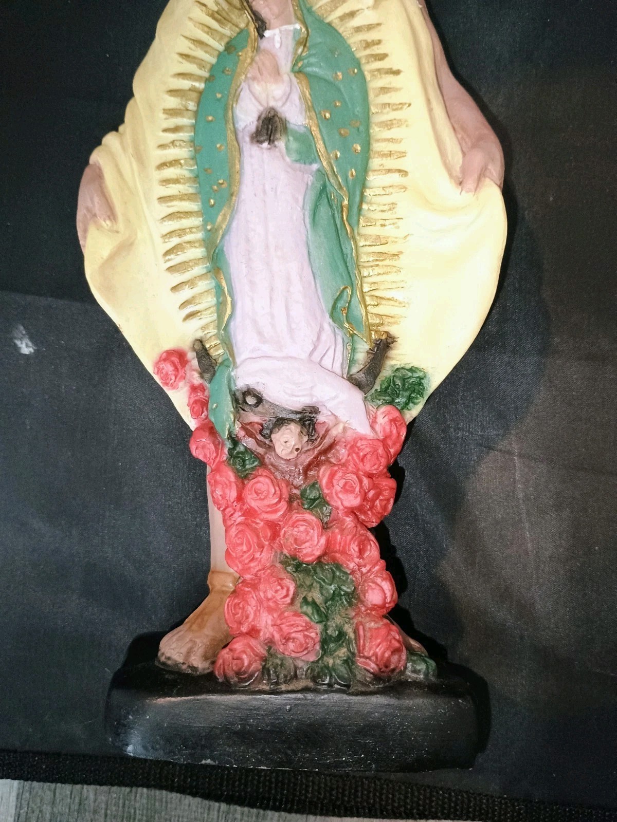 St. Juan Diego W/ Our Lady Of Guadalupe Polyresin Statue 11″ 3 lbs. Vintage