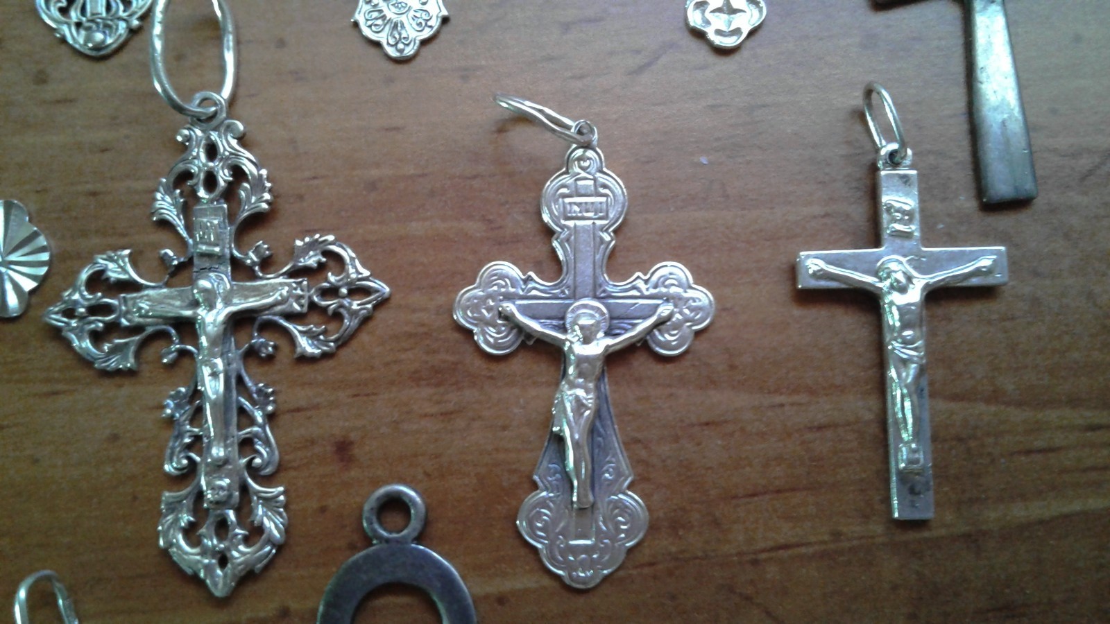 LOT OF 21 VTG ORTHODOX STERLING SILVER CROSSES 48g FOR REFURBISHING /ARTS/CRAFTS