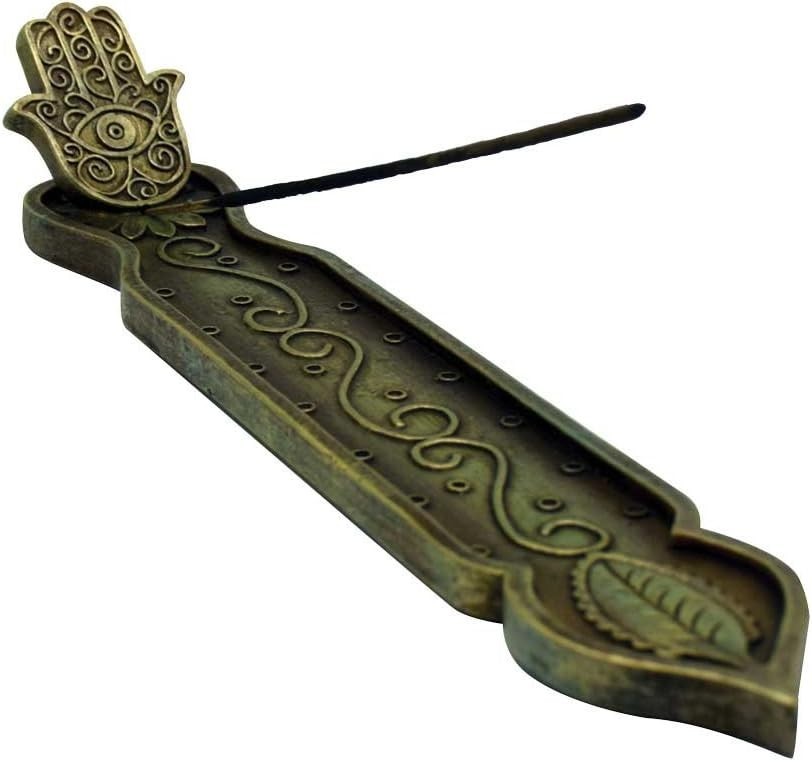 Fantasy Gift Hamsa Boat incense Burner, 11″, Bronze Novelty Gift