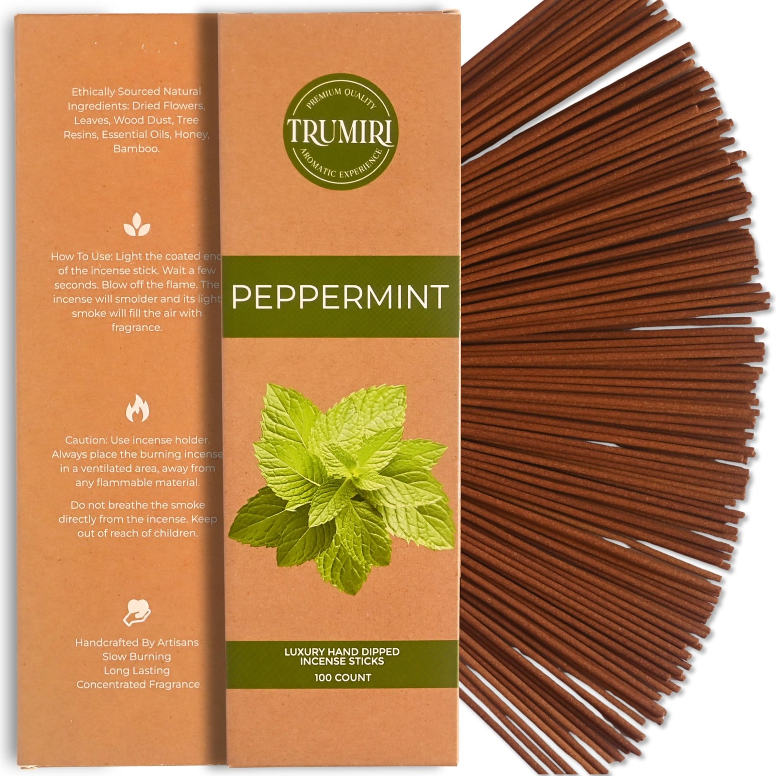 Peppermint Incense Sticks – Pack of 100 Inscents-Sticks –