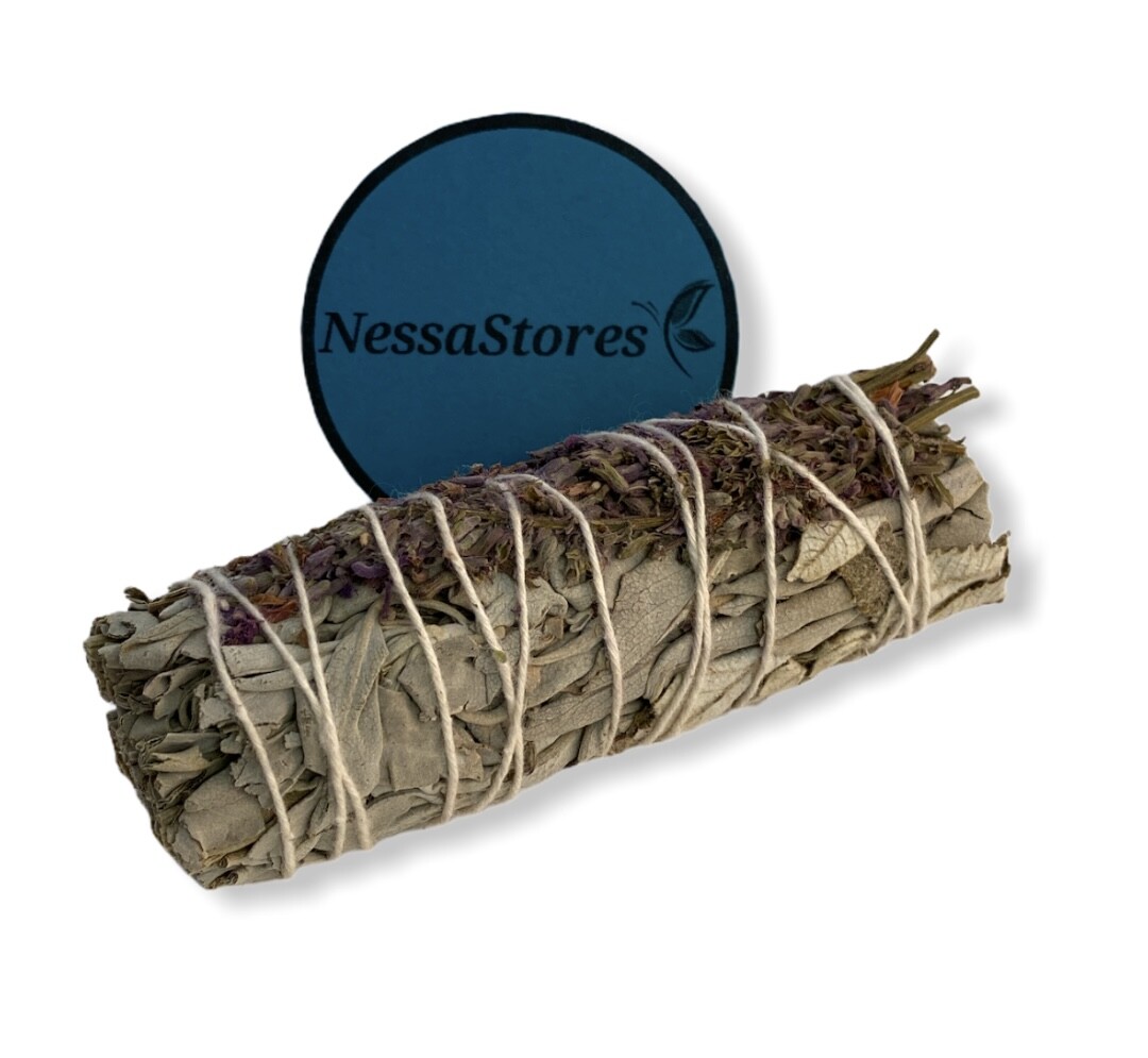 NESSASTORES White Sage + Yerba Santa + Lavender Smudge 4″ Bundle #JC-198 (1 pc)