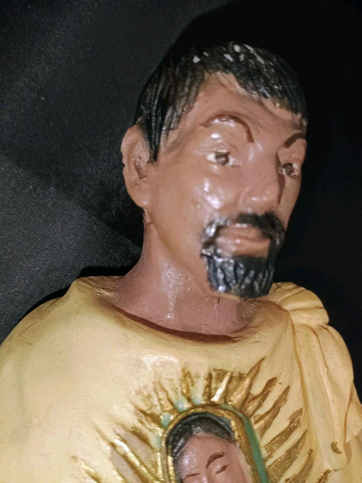 St. Juan Diego W/ Our Lady Of Guadalupe Polyresin Statue 11″ 3 lbs. Vintage